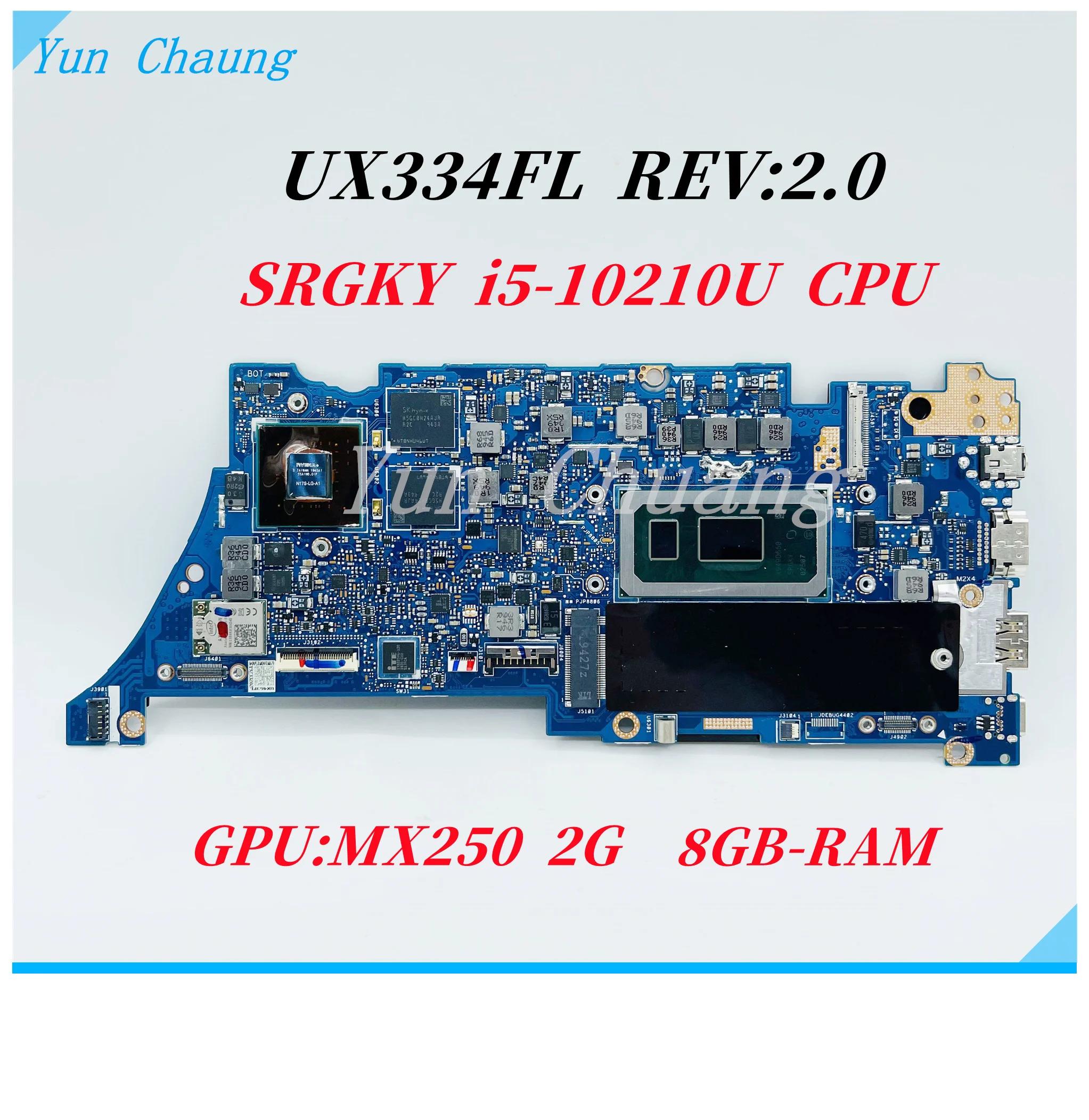 Ʈ   ASUS UX334FL UX334F UX434FAC UX334FL i5-10210U CPU MX250 2G GPU 8GB-RAM 
